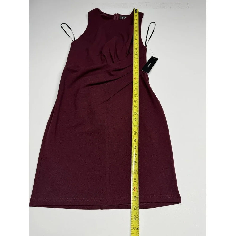 Lulu's Bodycon Fitted‎ Sleeveless Short Tank Dress Burgundy Size S Ruched NWT